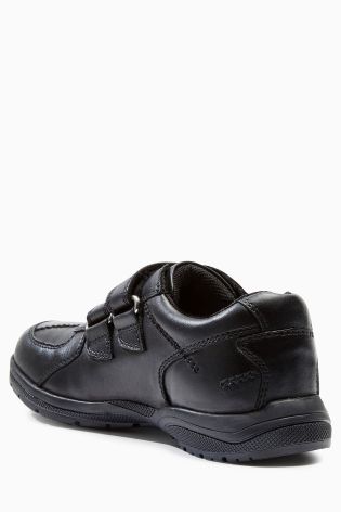 Black Double Strap Shoes (Older Boys)